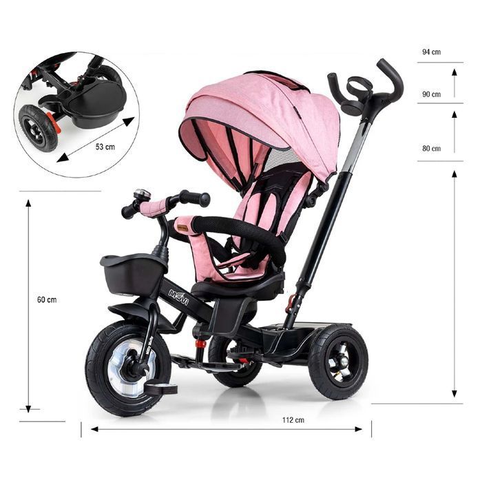 Rowerek Trójkołowy Movi Black-Pink Milly Mally