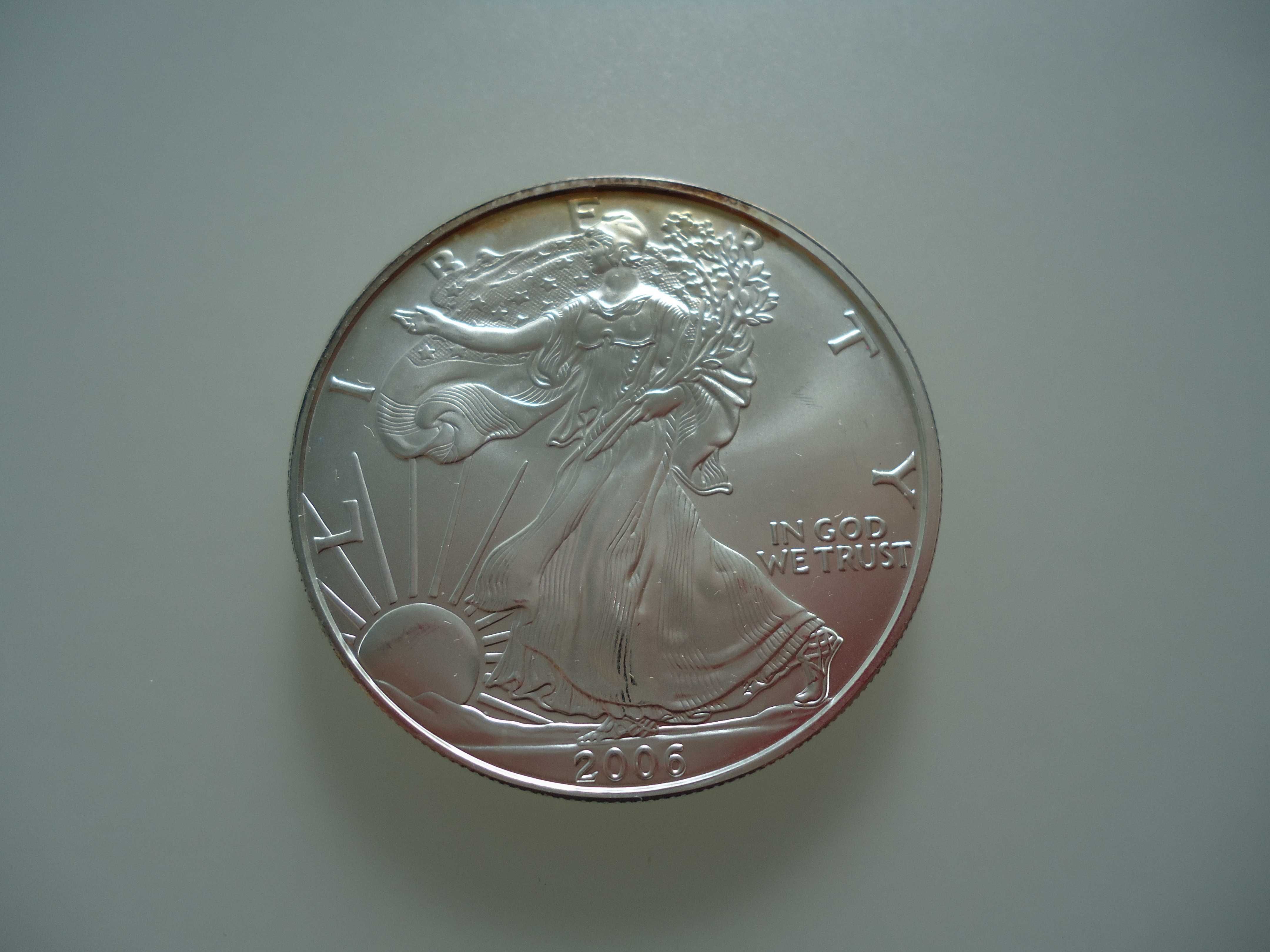 Монета серебро 1 доллар 2006г,  1 унция 31.1г, США