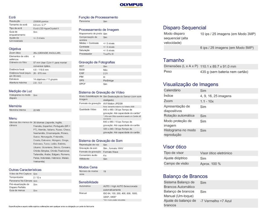 Olympus SP-590UZ 26x Zoom - PORTES GRATIS