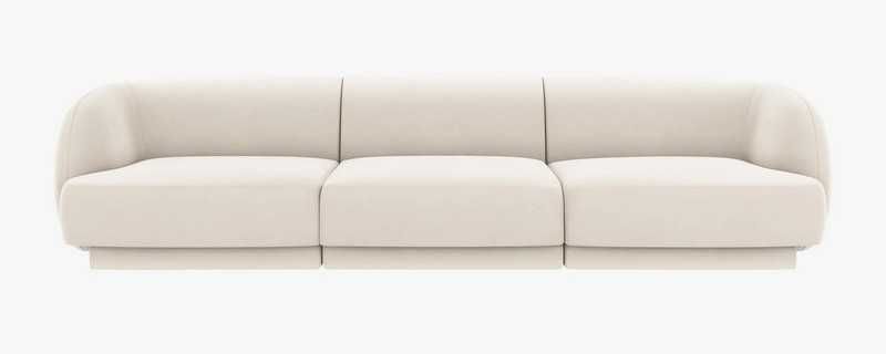 Modułowa sofa kanapa 4 os. Miley Micadoni welur jasny beż 330x90x70cm