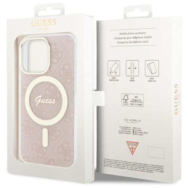 Etui Guess 4G MagSafe do iPhone 13 Pro / 13 6.1", Różowy/Pink