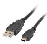 Kabel USB Mini A Mini B zgrywanie synchronizacja danych czarny 1,6 m