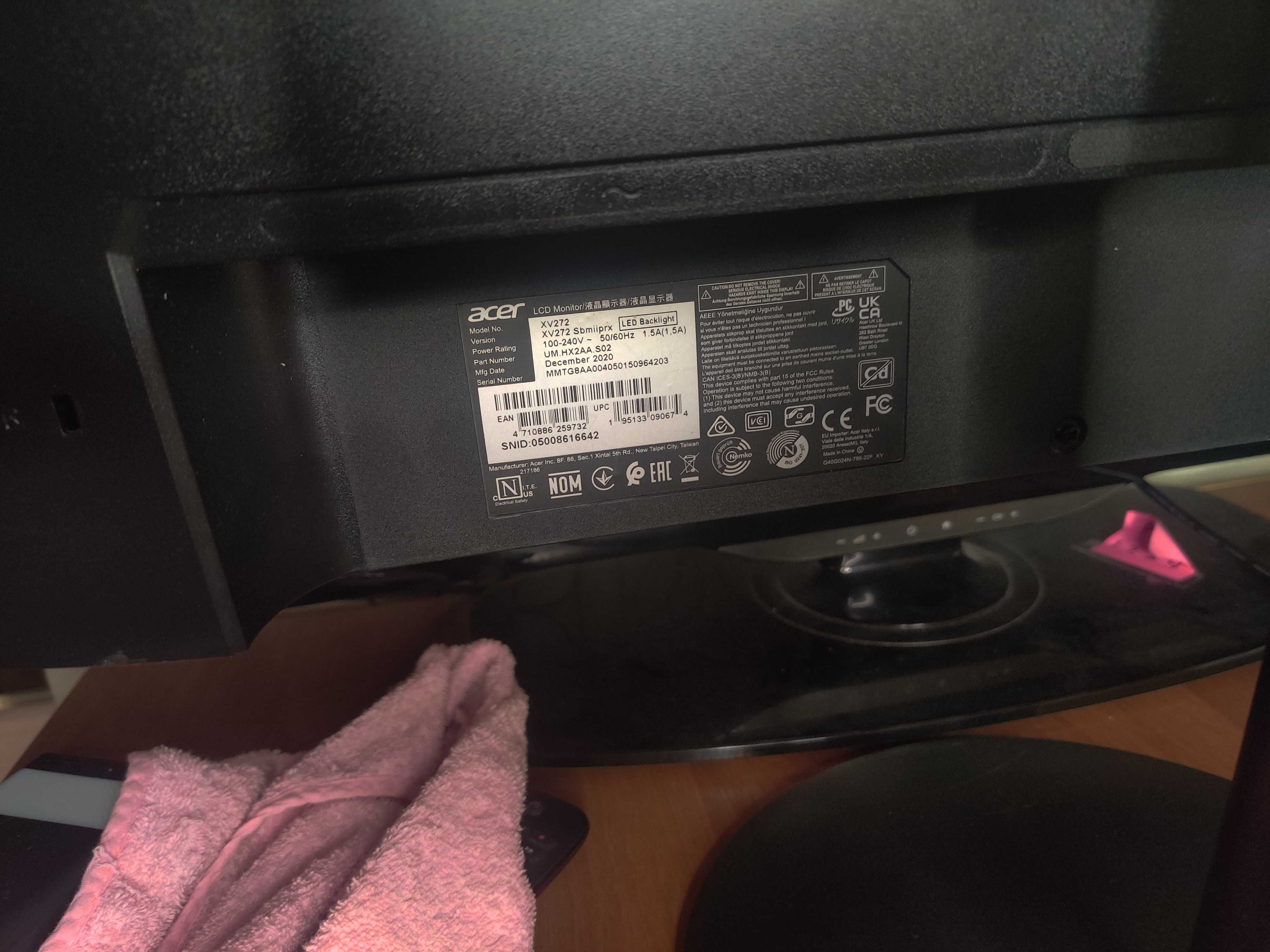 Ігровий монітор Acer Nitro xv272s в 27 дюймів