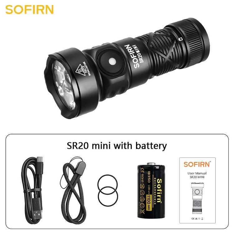Latarka EDC Sofirn SR20 Mini 1200lm USB-C + akumulator
