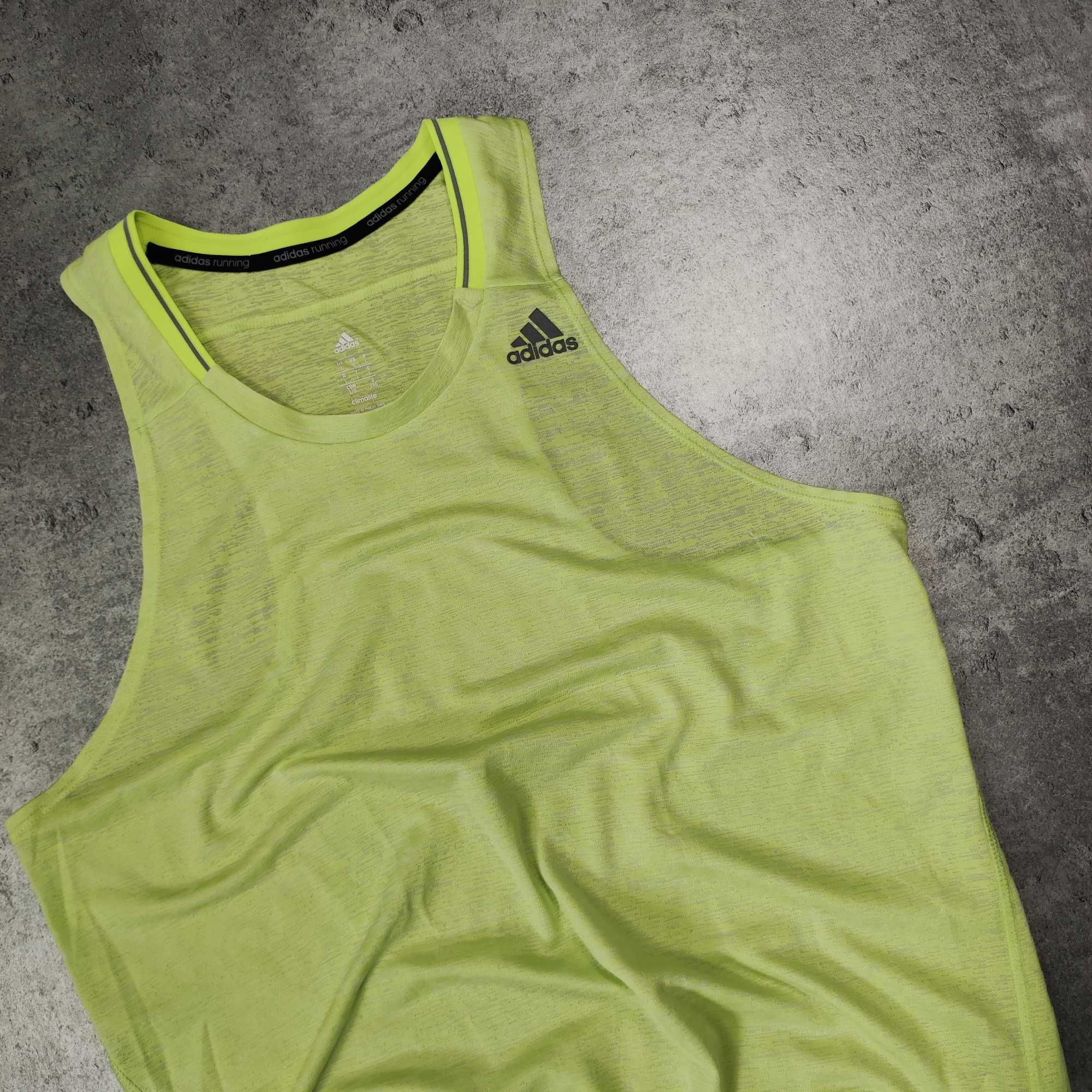 MĘSKA Koszulka Sportowa bez Rękawów Neon Adidas Running ClimaCool