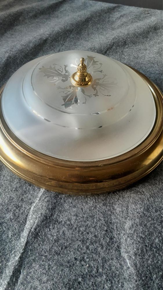 Lampa sufitowa złota ze szkłem