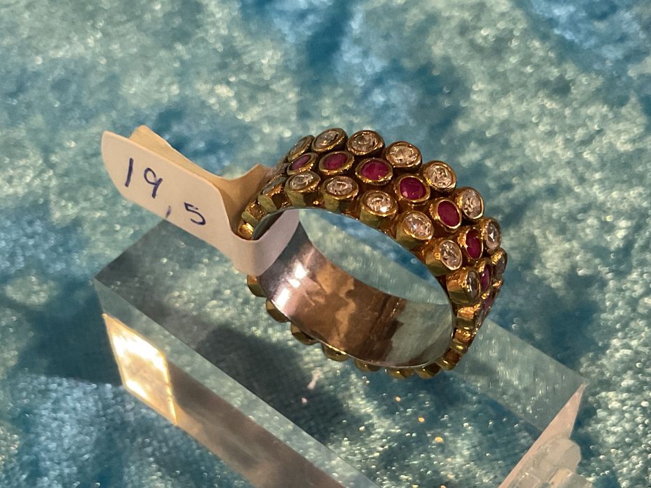 Anel aliança prata banhada a ouro t,19,5