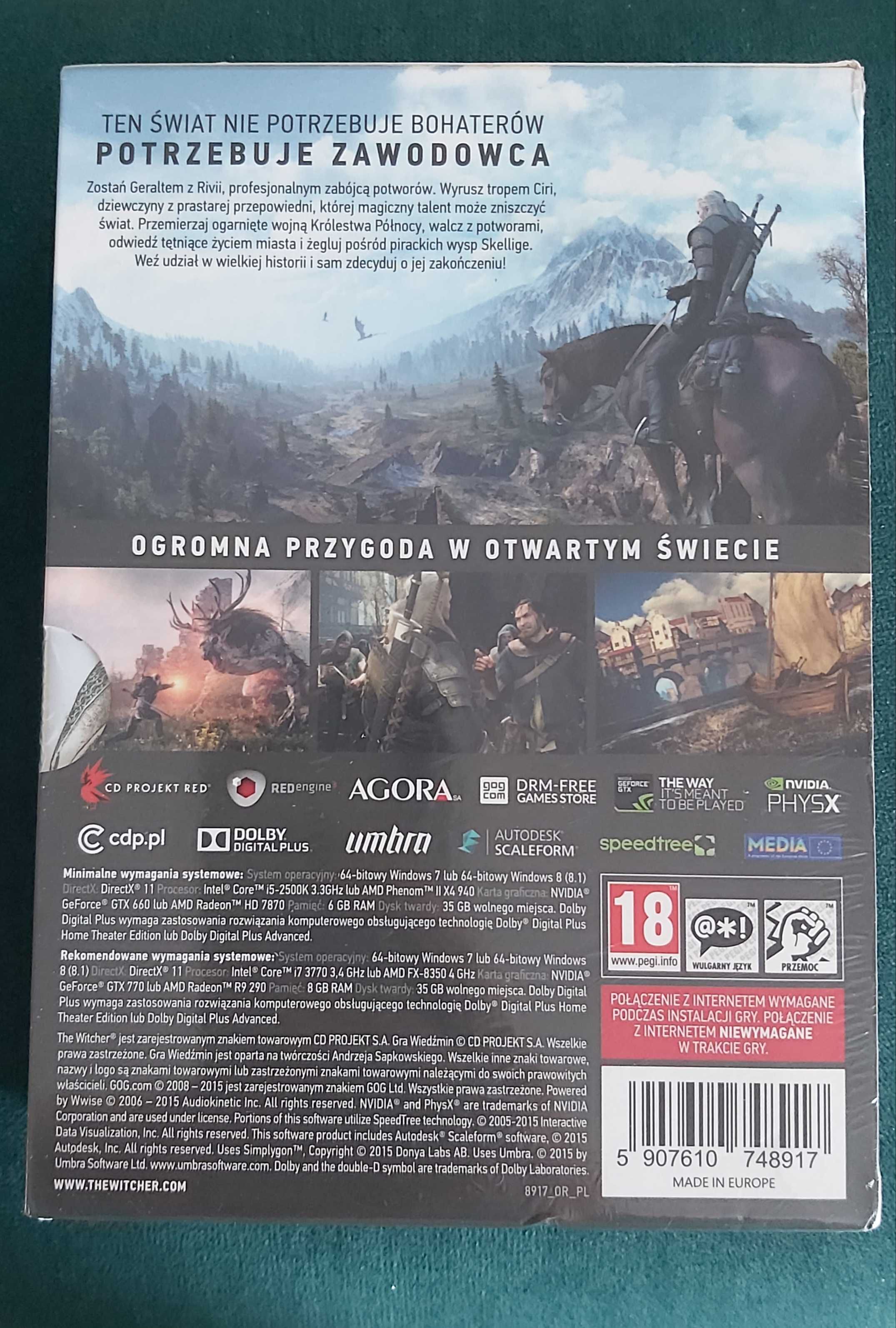 NOWA Gra na PC Wiedźmin III Dziki Gon z dodatkami