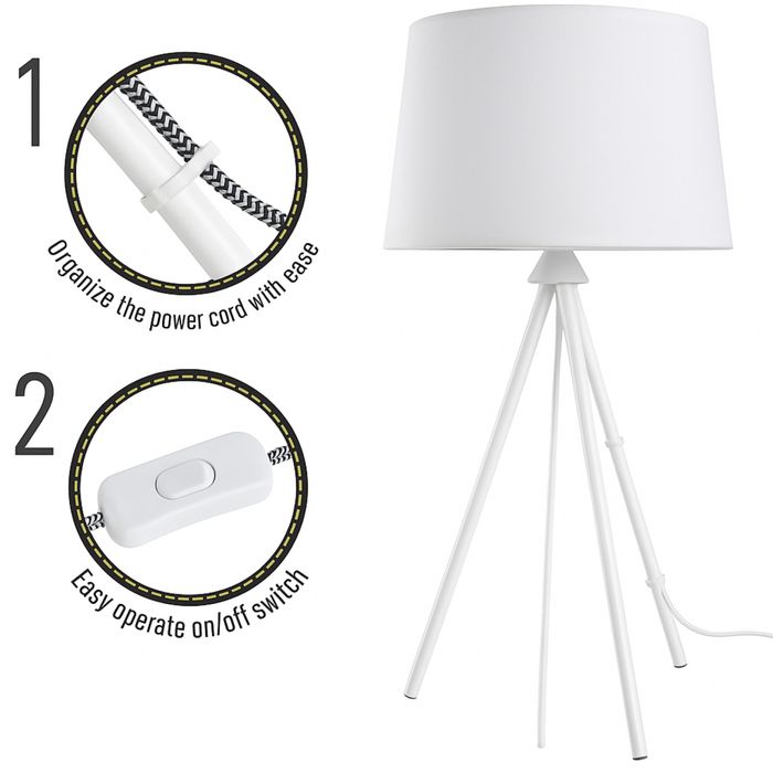 Lampa stołowa, nowy, z bialym kloszem