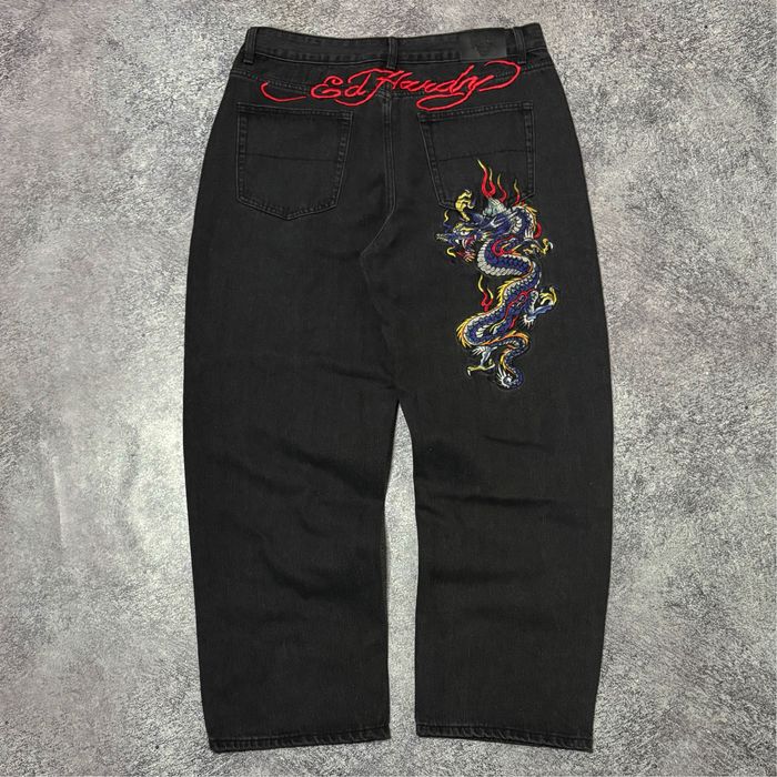 Чоловічі джинси Ed Hardy Baggy Big Logo RAP Y2K SK8 Jeans Southpole