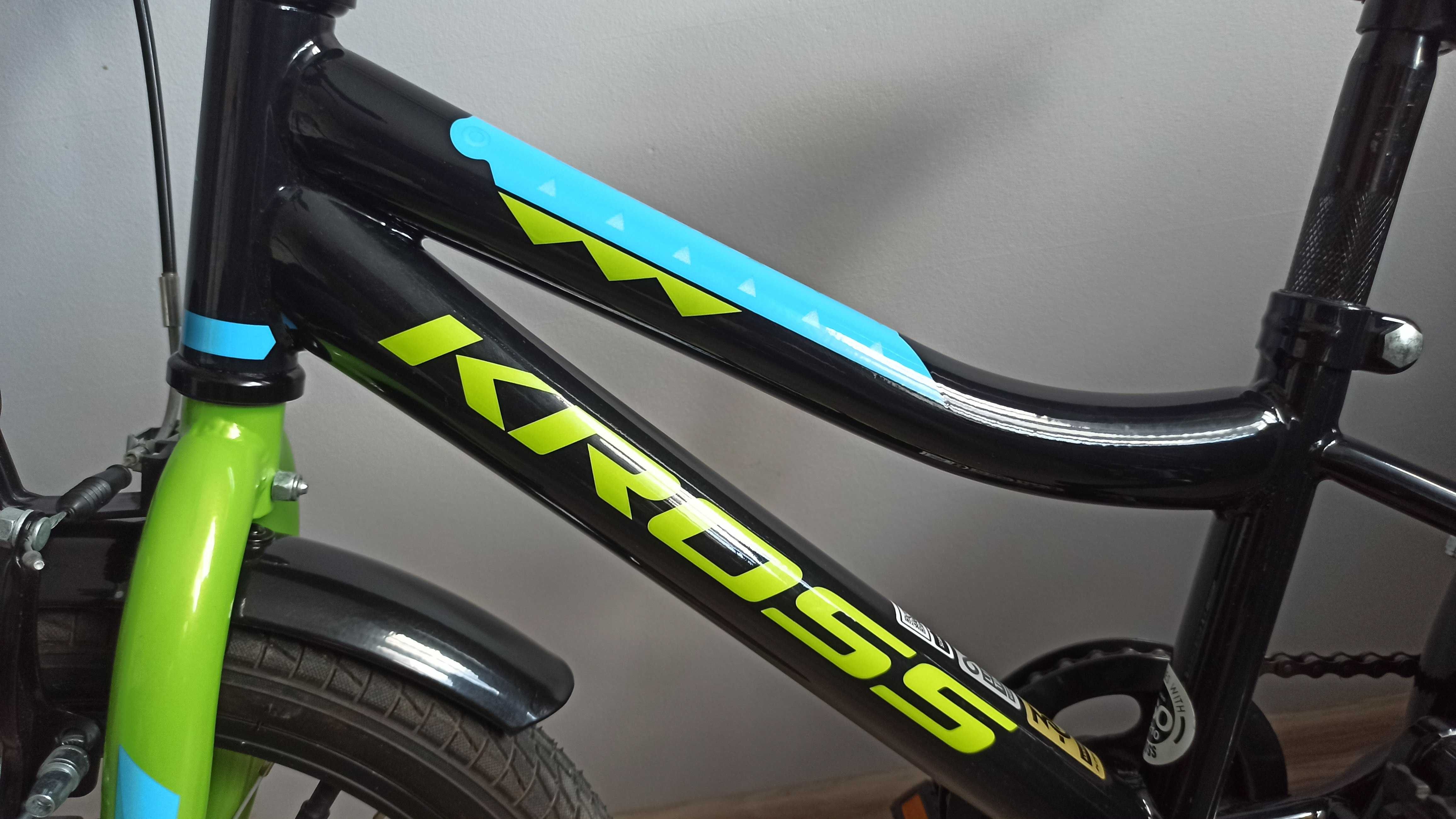 Kross RACER 3.0 16 cali, boczne kółka, pałąk, Kask B-Twin + Gratis