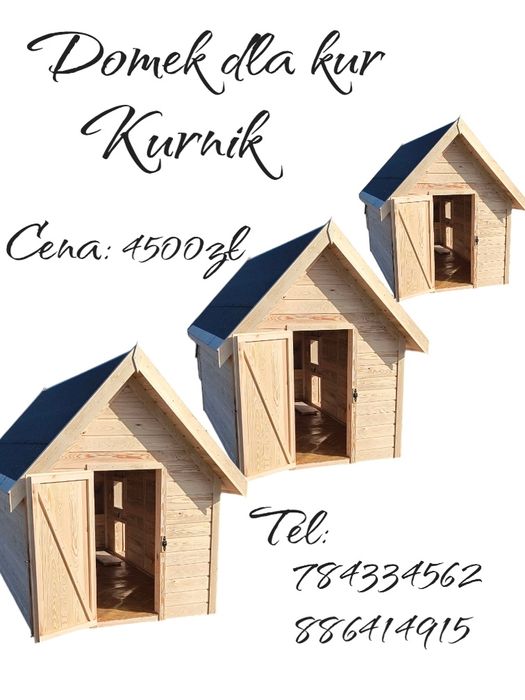 KURNIK dla kur drewniany 280cm x 150cm x 220 wys