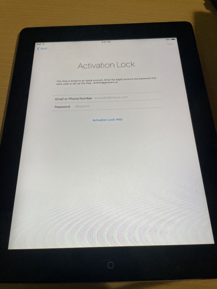 I pad 2 zablokowany w całości