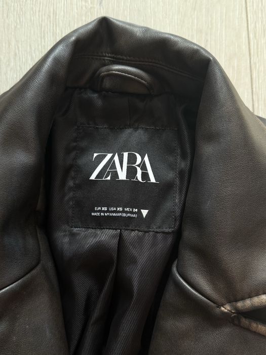 Тренч, плащ  шкіряний zara