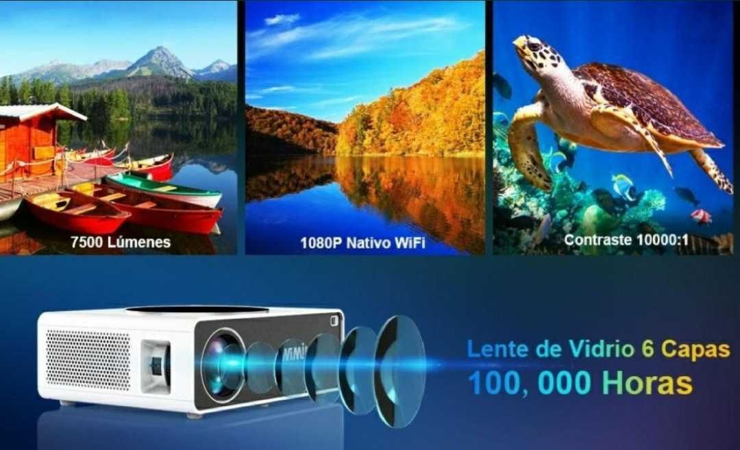 Vídeo Projetor led 7800 lumens + WiFi + NATIVA 1080P / NOVOS