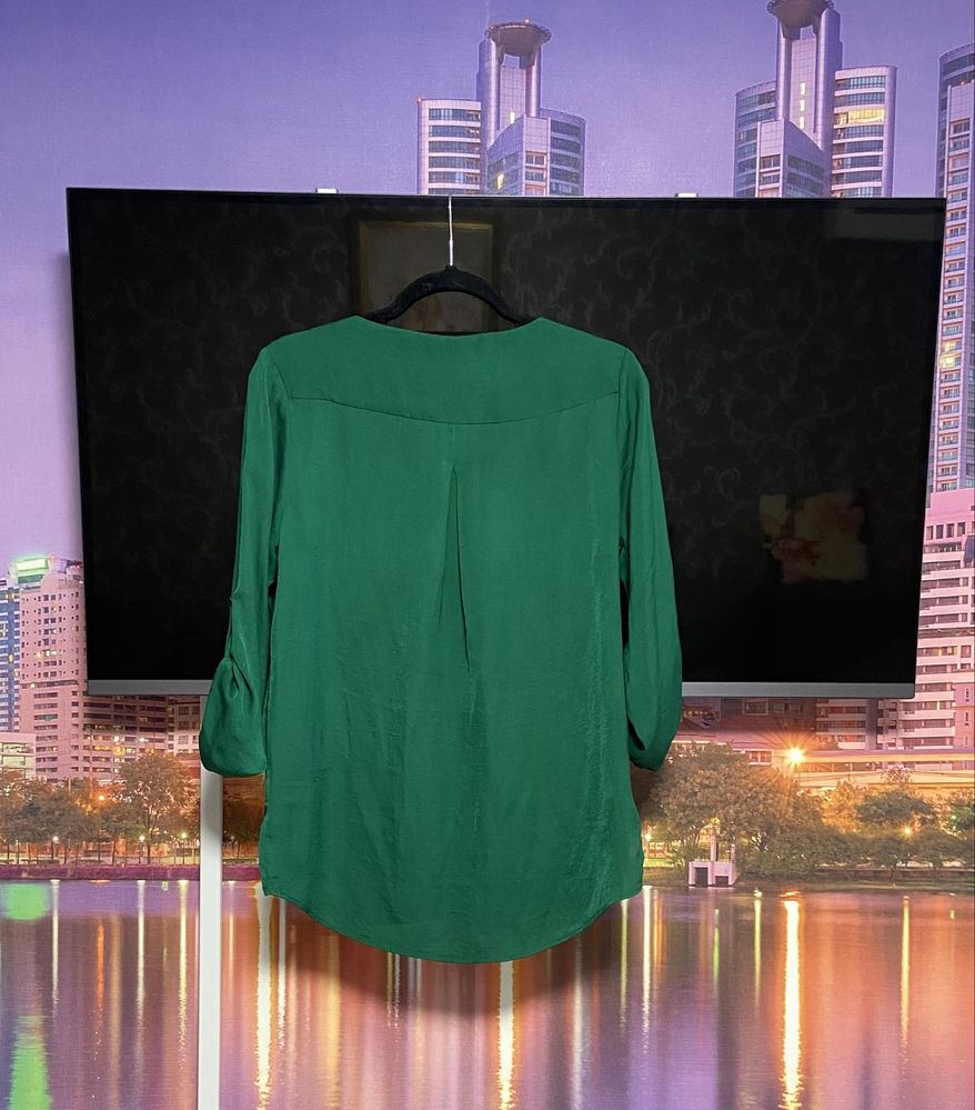 Зара Zara блузка рубашка зеленая 42/44
