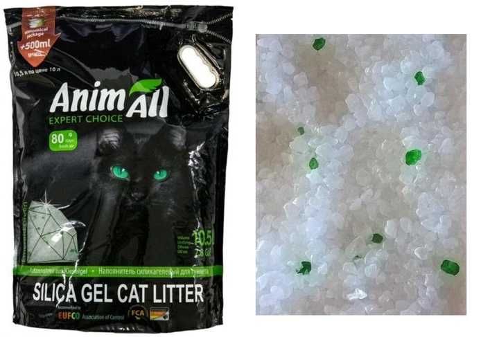 Наполнитель туалетов для кошек AnimAll силикагель 10.5 л