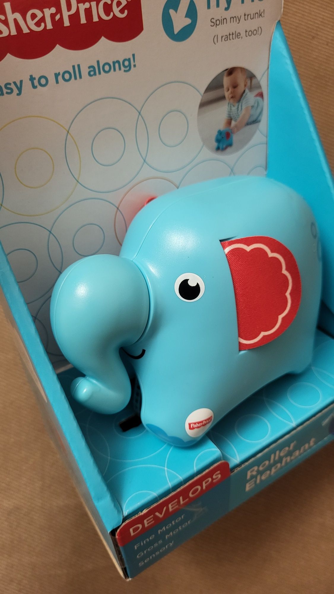 Дитяча іграшка каталка ролер слон від фішер прайс fisher price roller