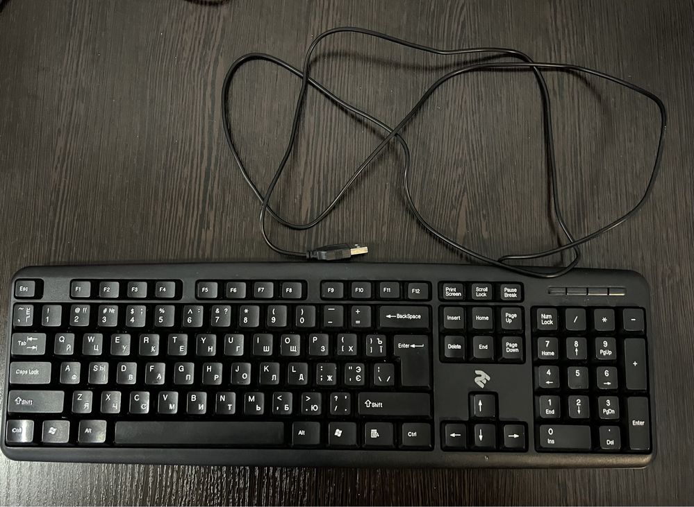 Клавіатура дротова 2E USB Black