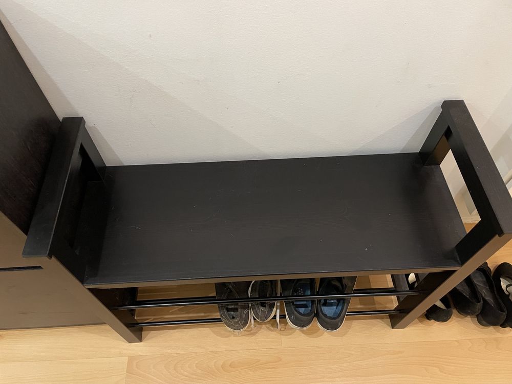 Hemnes Banco arrumação sapato preto