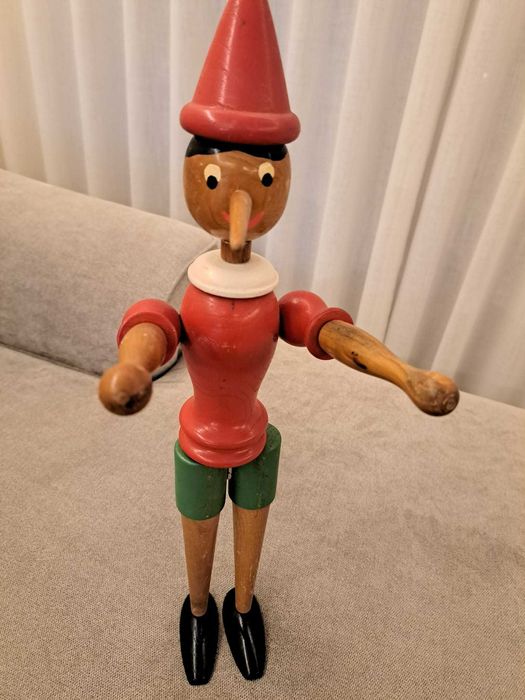 Boneco Pinóquio Vintage (madeira e articulado)
