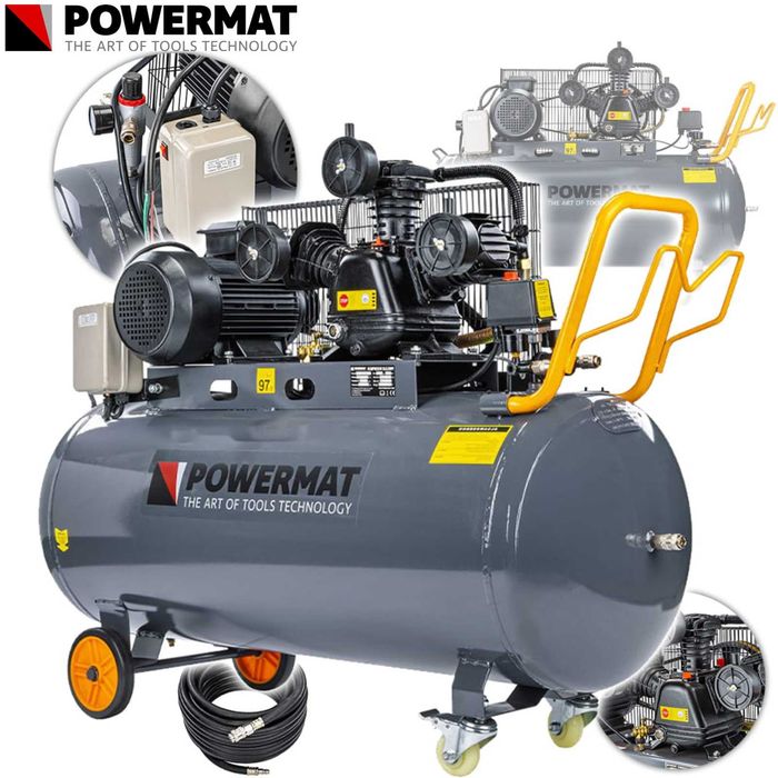 POWERMAT Kompresor Olejowy 200l 8 Bar Sprężarka 3kw/4km 400v PM1308