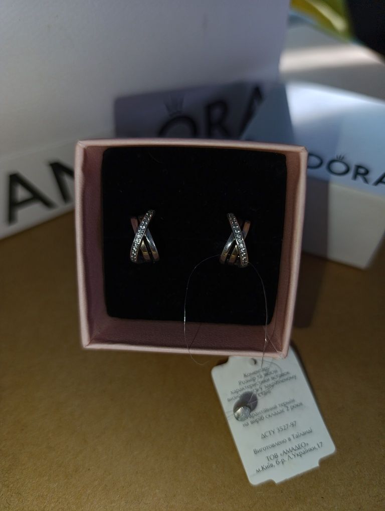 Сережки PANDORA срібло 925