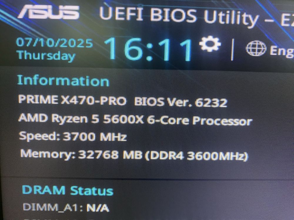 R5 5600x + prime x470 pro + ddr4 2x16gb 3600Mhz + spartan 5 max argb