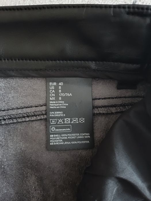 H&M p 38/40 жіночі штани брюки рівного крою зі штучної шкіри