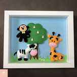 Quadro com animais feitos em Feltro