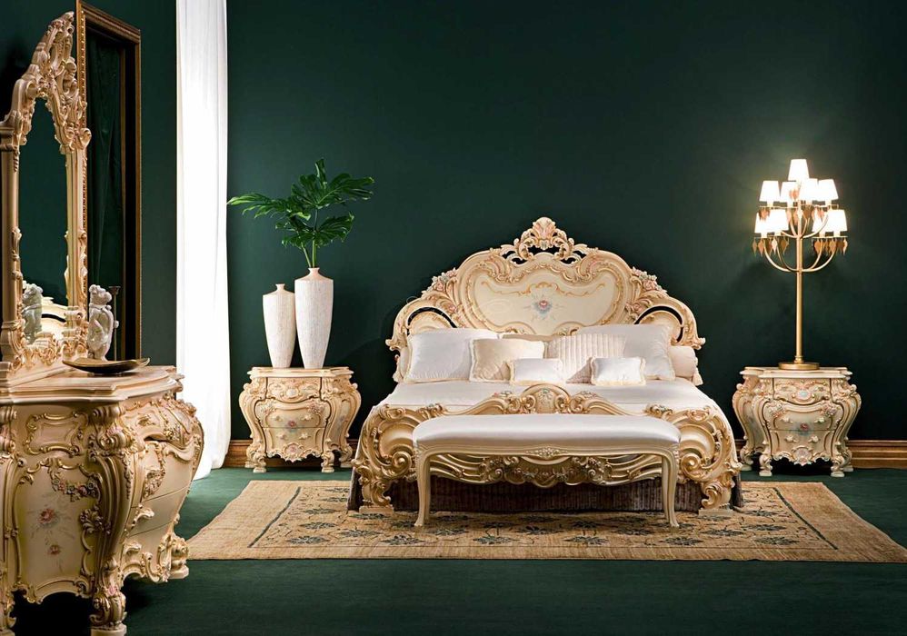 Luxuoso quarto em estilo barroco (rococó).