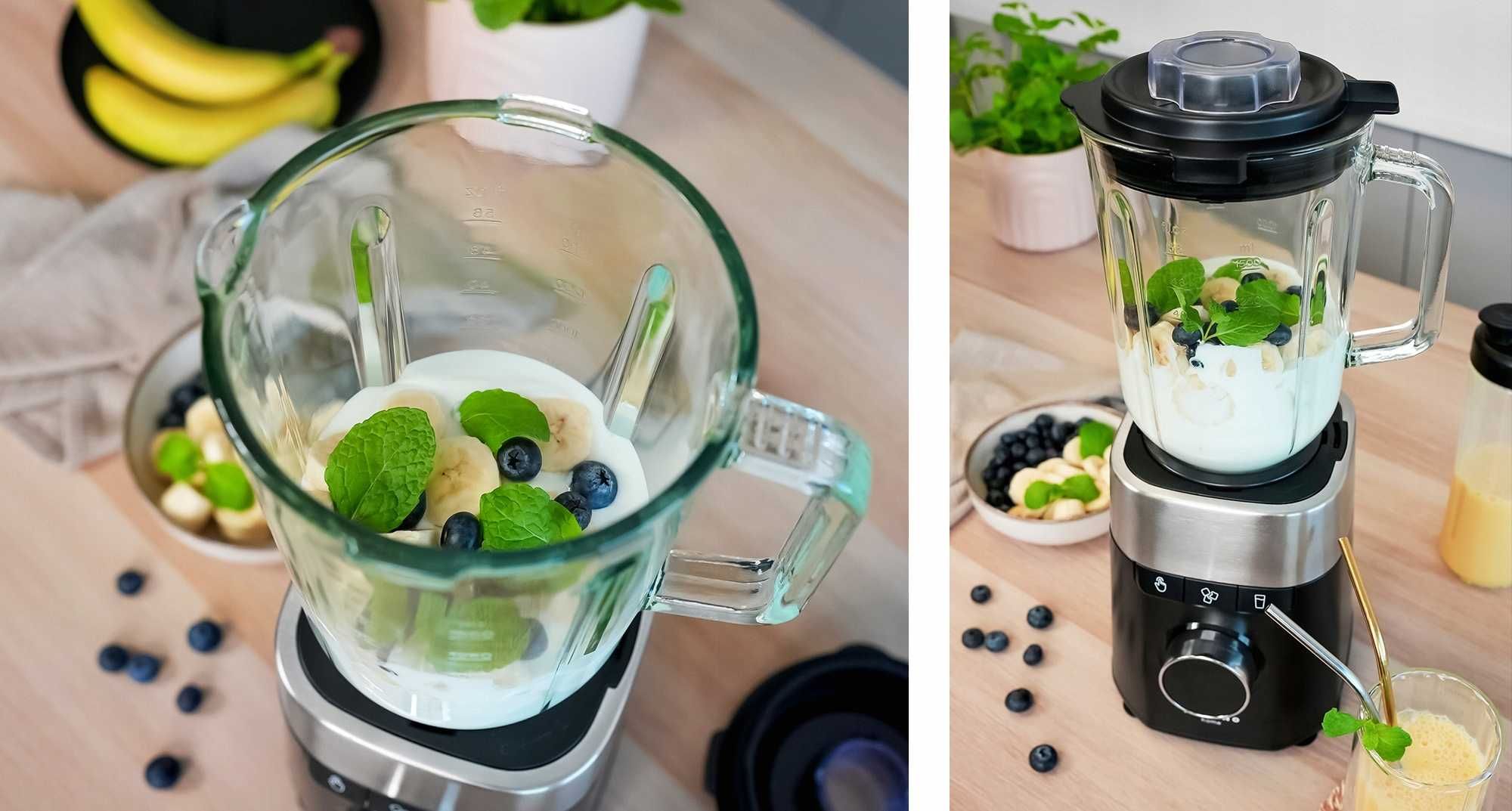 ZESTAW MOCNY tytanowe ostrza blender kielichowy młynek do kawy bidony