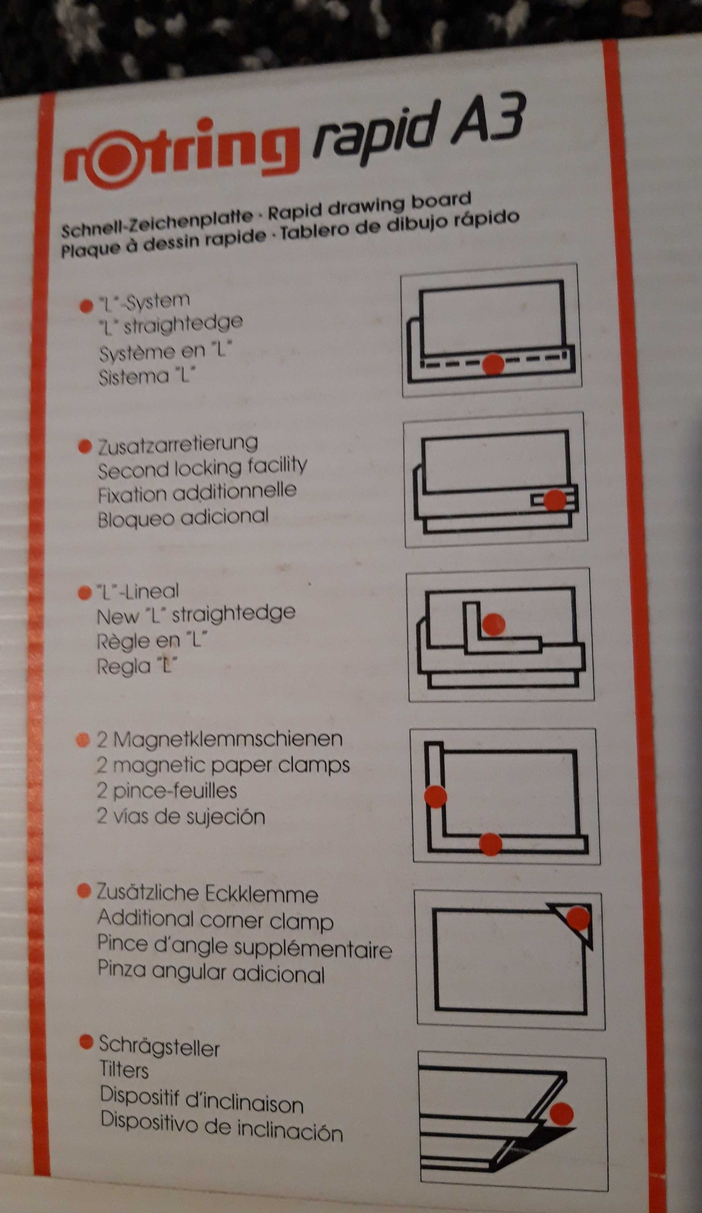 Prancheta desenho ROTRING Rapid A3 com maleta.