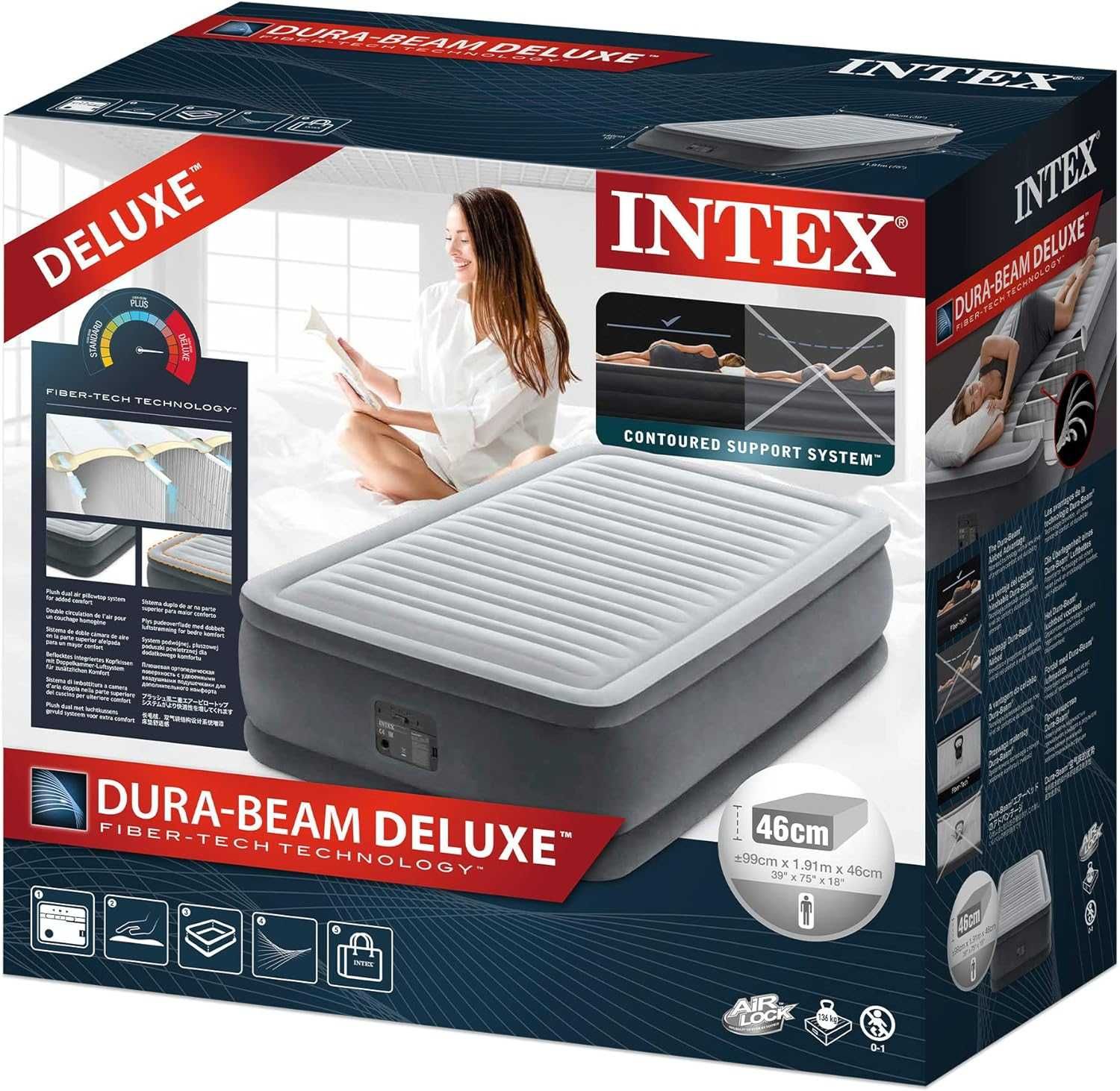 Intex Łóżko dmuchane Comfort Plush, 203 X 152 230V NOWE