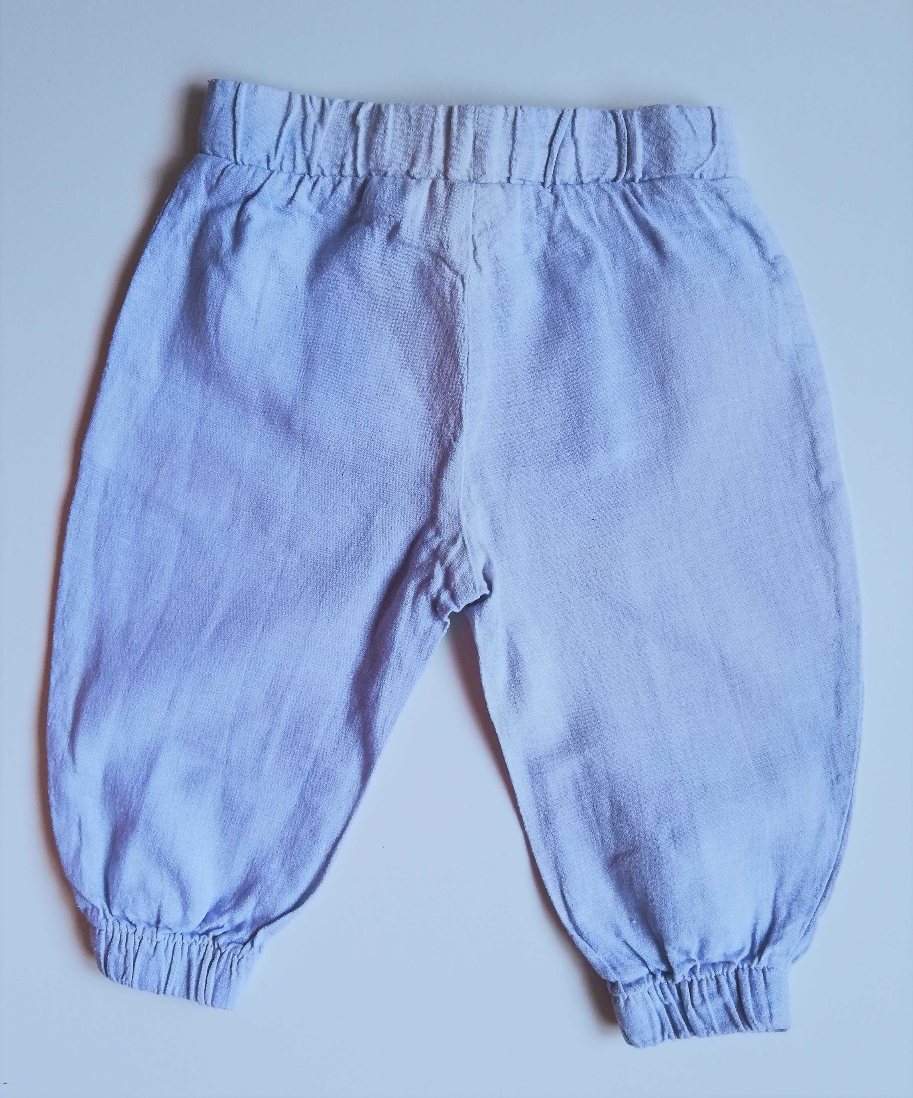 Letnie lniane spodnie z koronką Lupilu 68