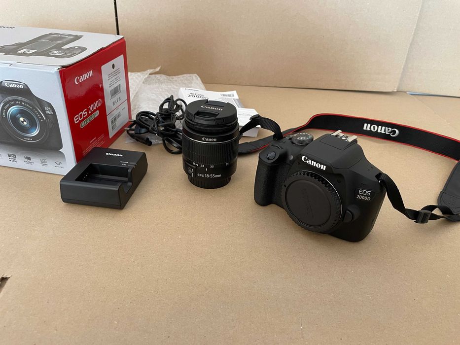 Canon eos 2000d + obiektyw 18-55mm III Nowy Komplet Gwarancja !