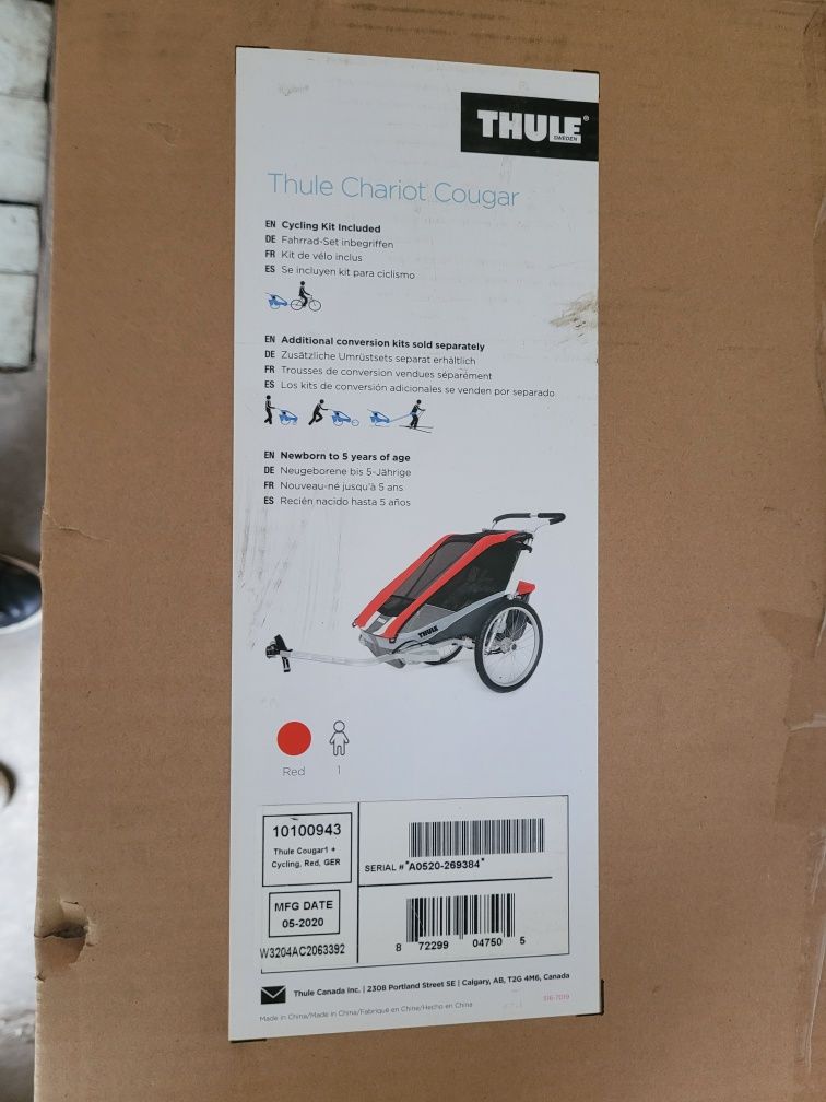Przyczepka rowerowa Thule Chariot Cougar 1 os. NOWA