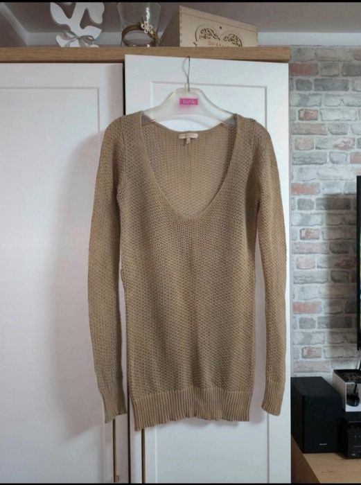 Ażurowy sweterek beżowy Knitwear S / 36