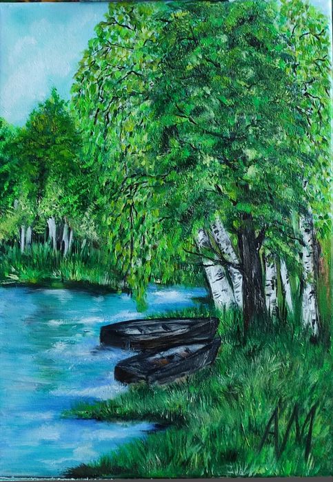 Obraz malowany ręcznie ,olej na płótnie,zawerniksowany,30/40