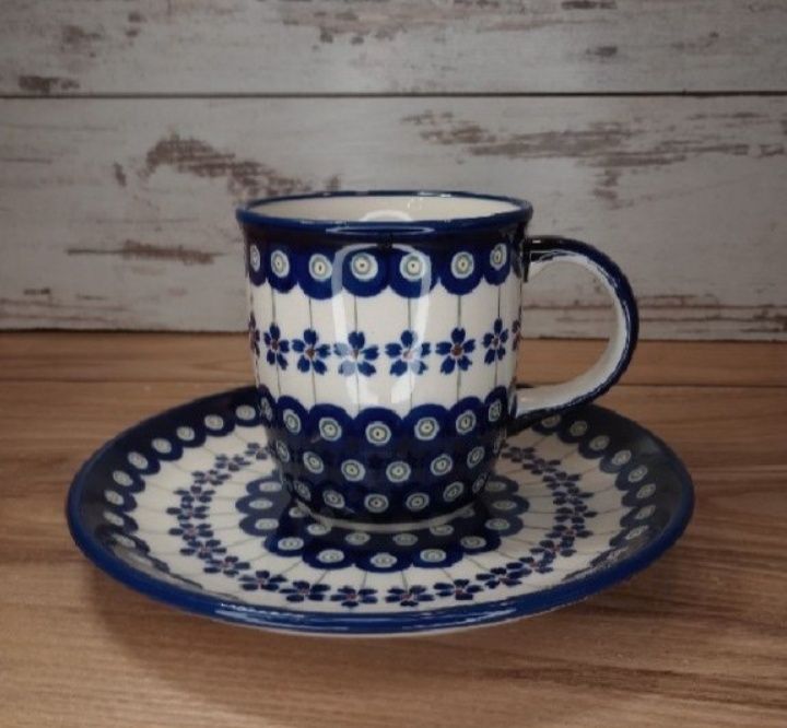 Kubek ceramiczny Mars 350 ml talerz Z.C.B. 19cm ceramika Bolesławiec