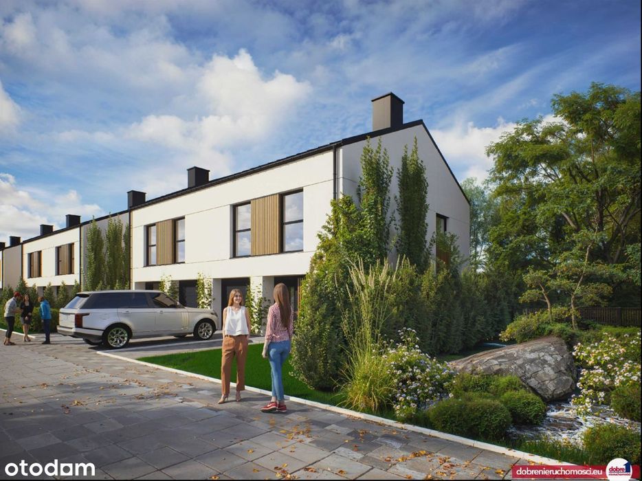 Nowoczesny bliźniak z garażem i pompą Przyłęki