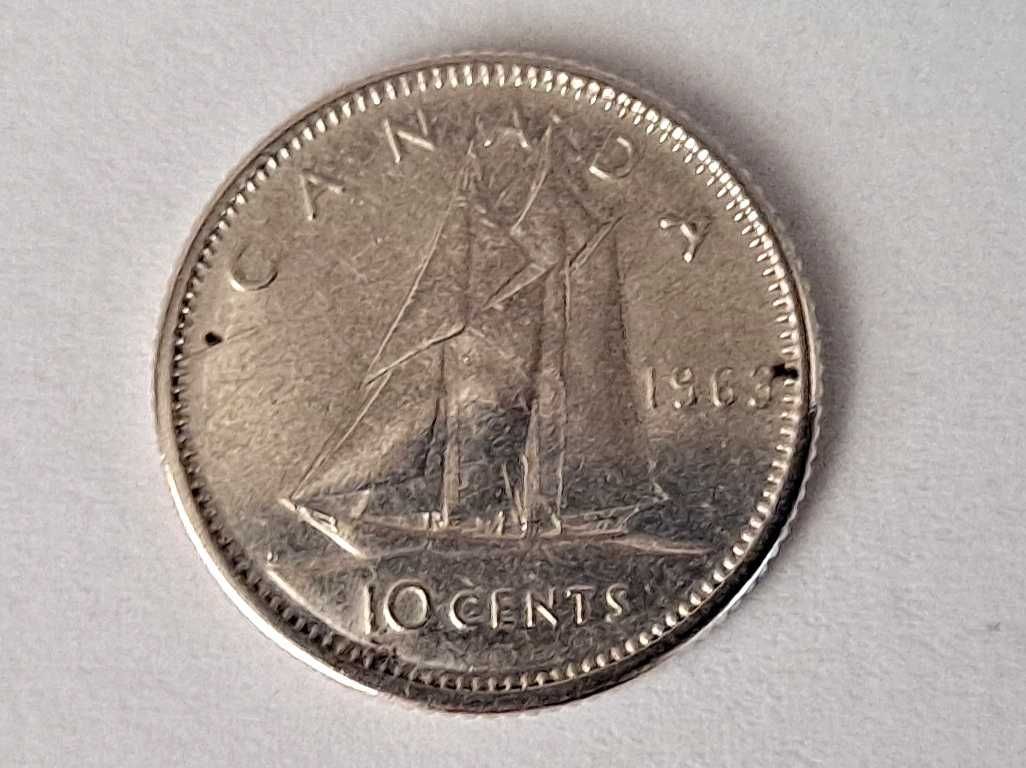 moneta - 10 centów - Kanada - Ag 800 - 1963 r.