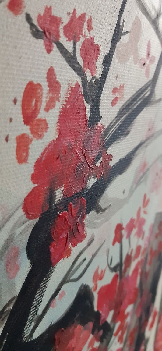 Obraz na płótnie Japońska Kwitnąca Wiśnia Sakura Gałąź 100 x 50 cm