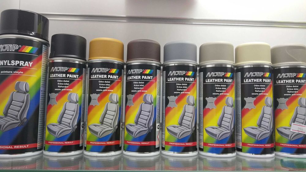 Фарби для шкіри / краска для кожи Motip 200/400мл — кермо, сидіння опт