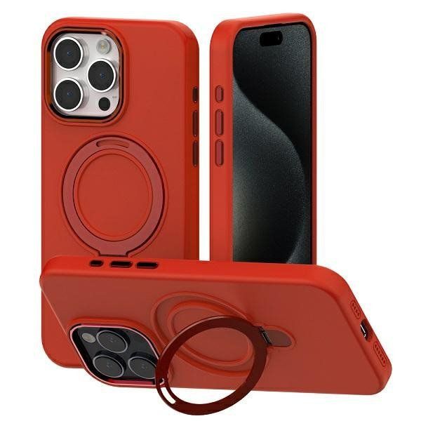 Mercury Magsafe Stand Silicone Iphone 15 Plus Czerwony /Red