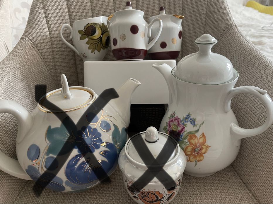 Сервиз кофейный, Чайник доливной, молочники, сахарницы