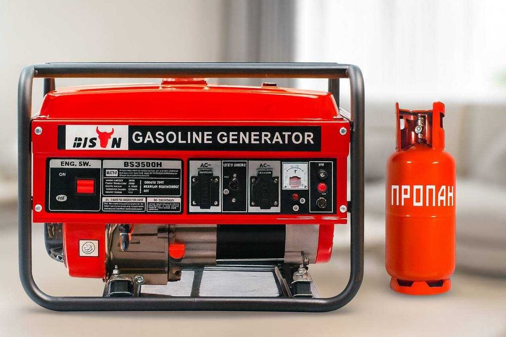 Акція! Газ/бензин Генератор Bison 3 кВт 1-фазная медная обмотка