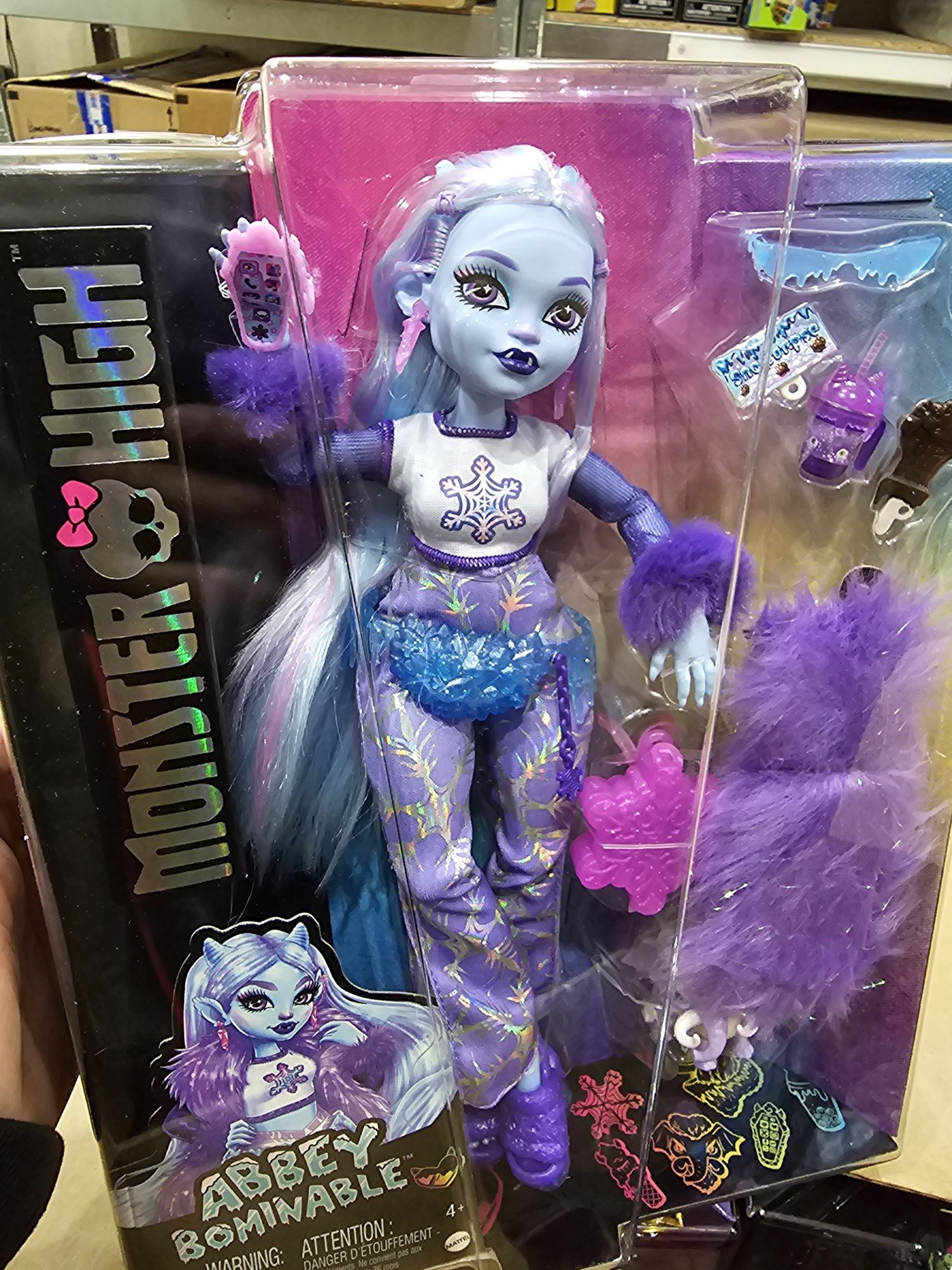 Лялька Монстр Хай Еббі Бомінейбл + мамонт Тундра Оригінал Monster High