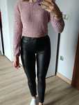 sweter welurowy house S damski z długim rękawem pudrowy róż liliowy S