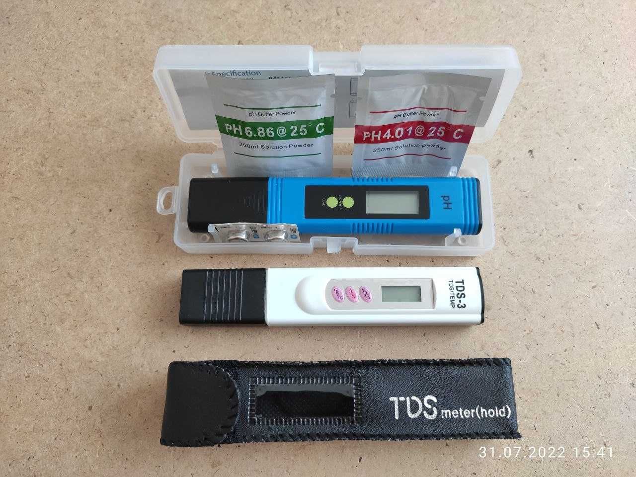 Цифровий рН-метр + TDS -вимірювач розчинів з термометром + батареї